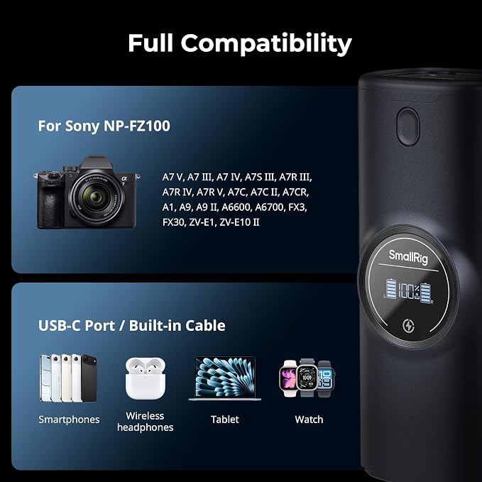 SMALLRIG NP-FZ100 Power Camera Battery Charger - Image 4