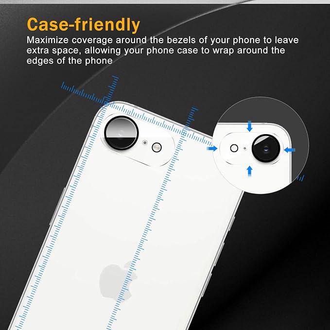 3 Pack Camera Lens Protector for iPhone 16e / iPhone 17e, Tempered Glass - Image 3