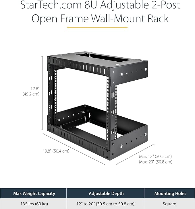StarTech.com 8U 19" Wall Mount Network Rack - Image 2