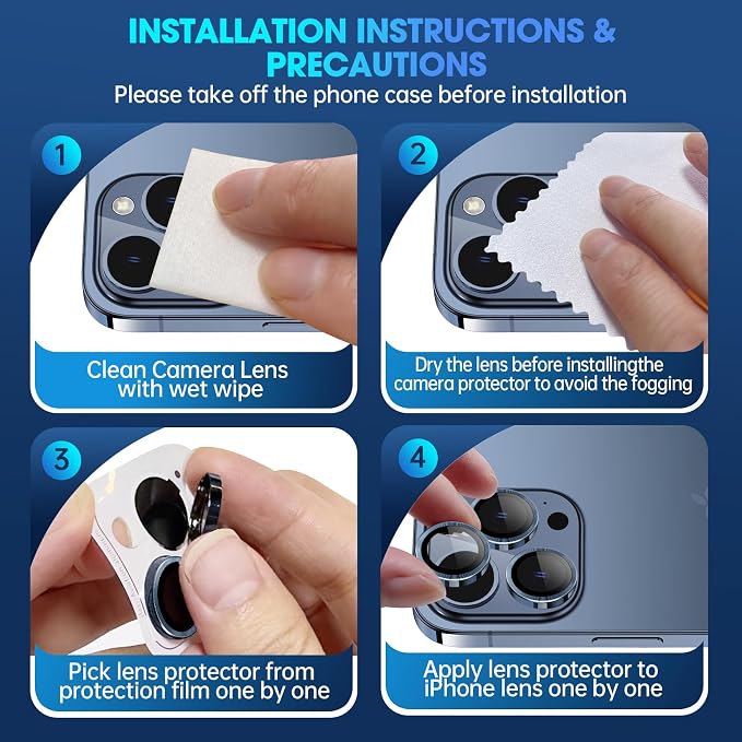 for iPhone 15 Pro/iPhone 15 Pro Max Camera Lens Protector Individual Metal Ring - Image 7