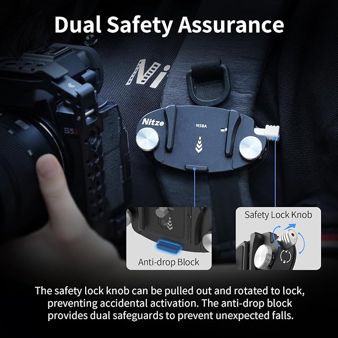 Nitze Camera Clip with Arca-Type Plate, Metal Capture Clip with Magnetic - Image 2