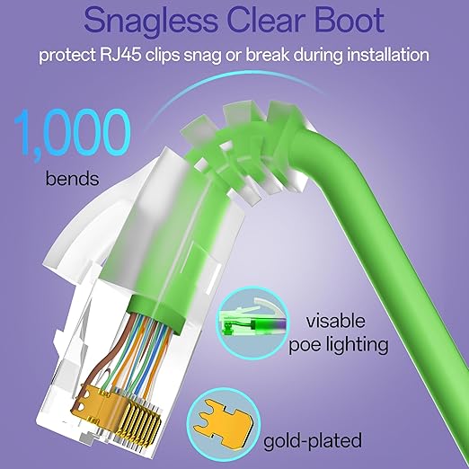 Cat6a Patch Cables 3ft Slim, Cat6 Ethernet Patch Cable Pure Copper, Flexible - Image 5