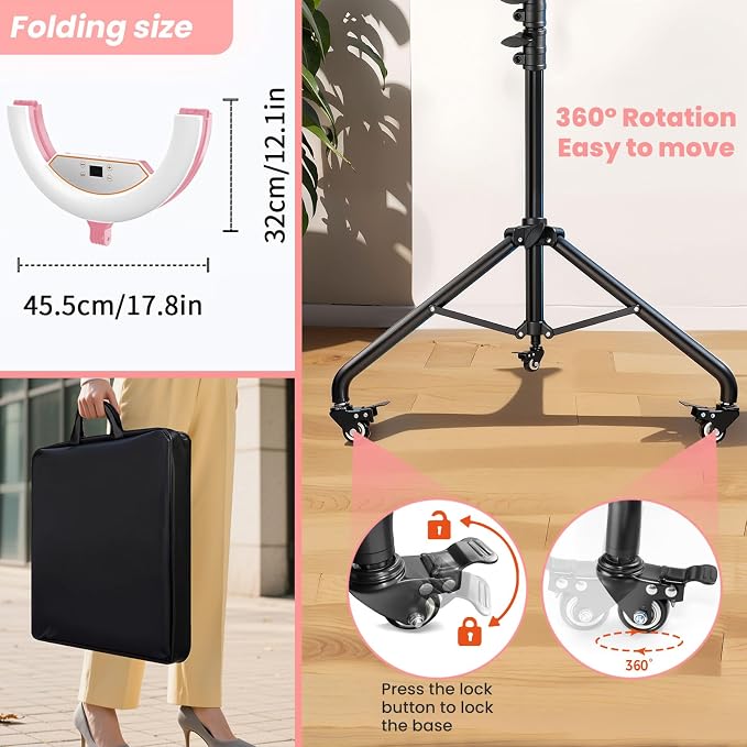 22" Foldable Ring Light with Stand - Image 3