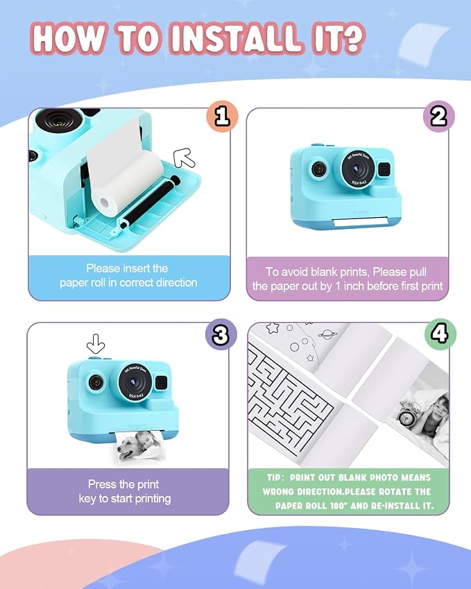 Dylanto Kids Camera Instant Print, 1080P Kids Instant Cameras that Print Photos - Image 8