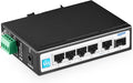 6 Port Mini Gigabit Industrial DIN-Rail PoE Switch, 4 x 100/1000Mbps POE Ports by YuLinca