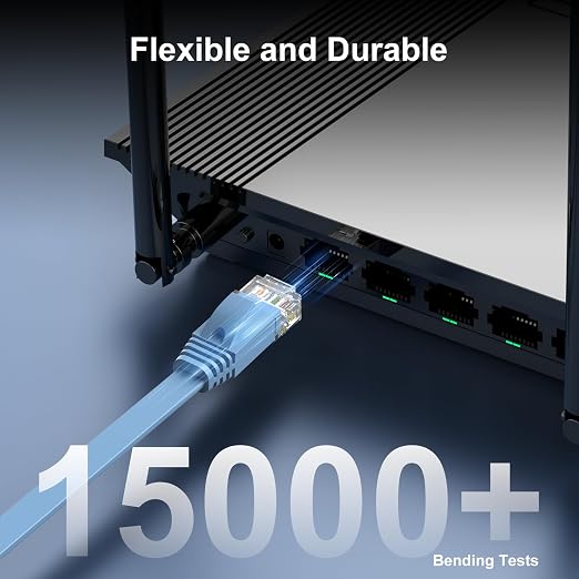 Cat 6 Ethernet Cable 15ft, Indoor&Outdoor, High Speed 10Gbps Flat Internet - Image 6