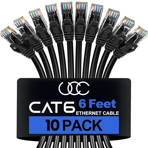 Ultra Clarity Cables Cat 6 Ethernet Cable 6 Feet, Cat6 Patch Cable, High Speed by UltraClarityCables