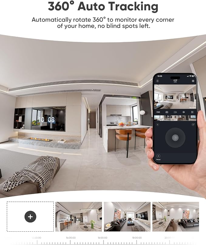 blurams 8MP Indoor Camera, 360° PTZ Baby Monitor, Pet Camera - Image 4