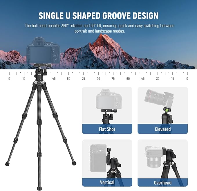 NEEWER TP09 Carbon Fiber Mini Tripod Compatible - Image 3