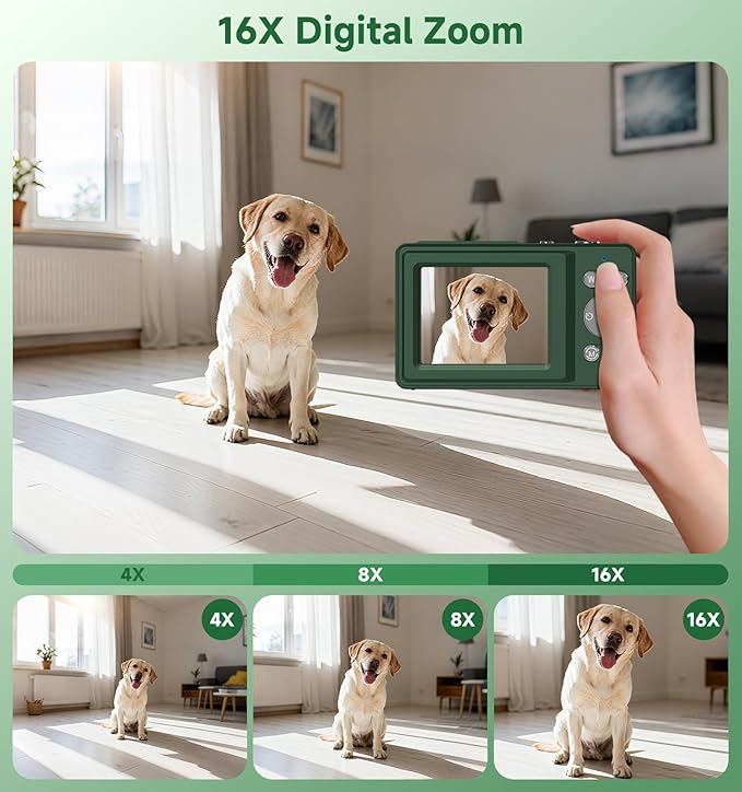 Digital Camera, 56MP Dual Screen Autofocus Vlogging Camera, 16X Zoom Point and - Image 6