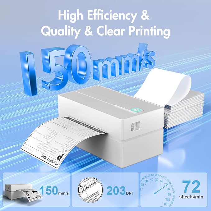 Bluetooth Thermal Shipping Label Printer: 4x6 Wireless Label Maker - Image 2
