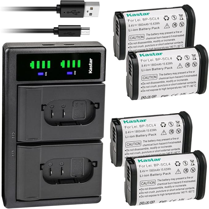 Kastar 4-Pack Battery and LTD2 USB Charger Replacement by Kastar
