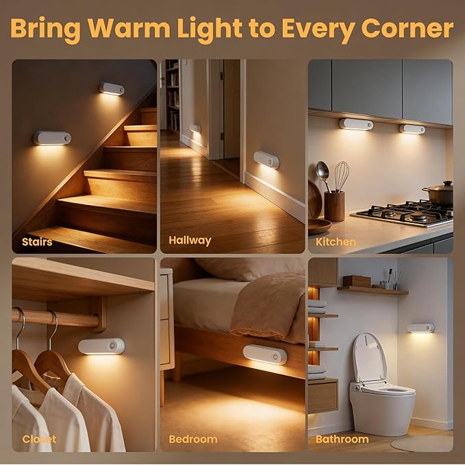 Motion Sensor Night Light, 1800mAh Rechargeable Battery Operated Step Lights - Image 5