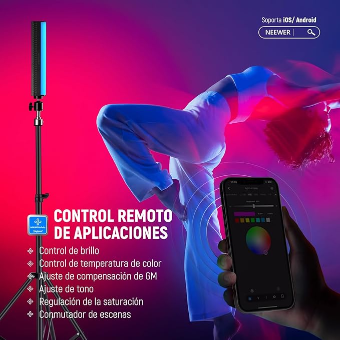 NEEWER RGB Light Wand with APP Control, Magnetic Handheld Photography Video - Image 3