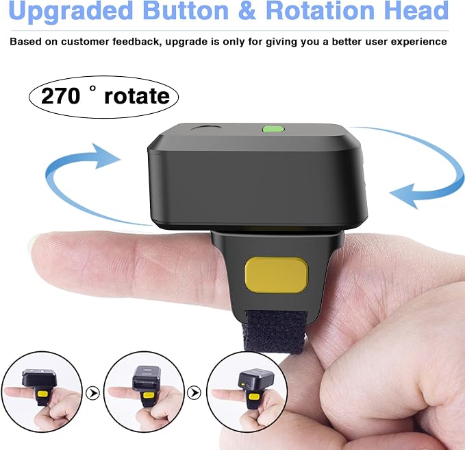 2D Bluetooth Barcode Scanner, Mini Wireless Wearable Finger Barcode Scanner - Image 4
