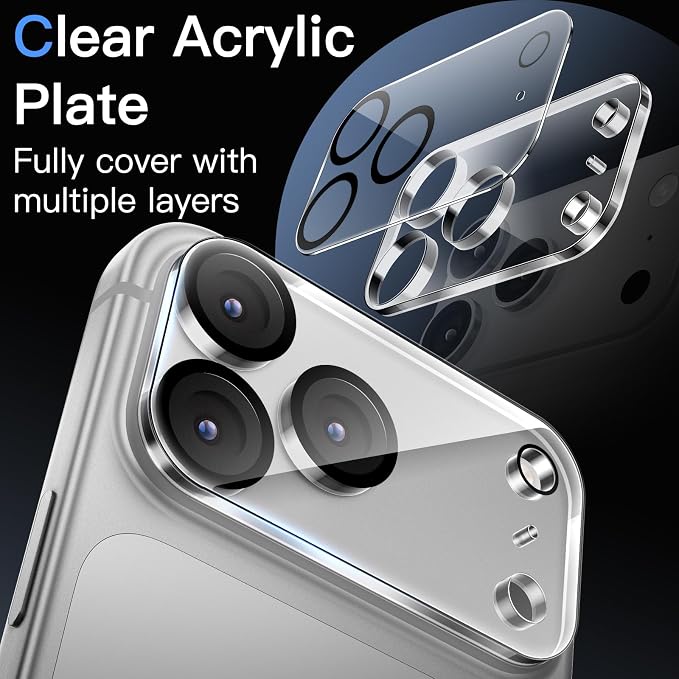 JETech Camera Lens Protector for iPhone 17 Pro 6.3-Inch, 9H Tempered Glass - Image 3