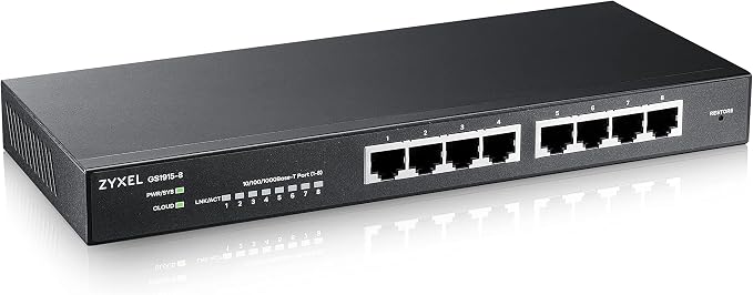 Zyxel 8 Port Ethernet Switch | Smart Managed Gigabit Network Switch | 8X GbE by ZYXELNETWORKS