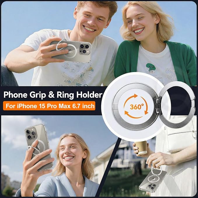 toushion 3 in 1 for iPhone 15 Pro Max Case Stand |Build in Kickstand, Screen - Image 4