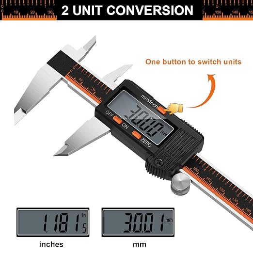 HARDELL Digital Caliper, 6 Inch Stainless Steel Caliper Measuring Tool - Image 3