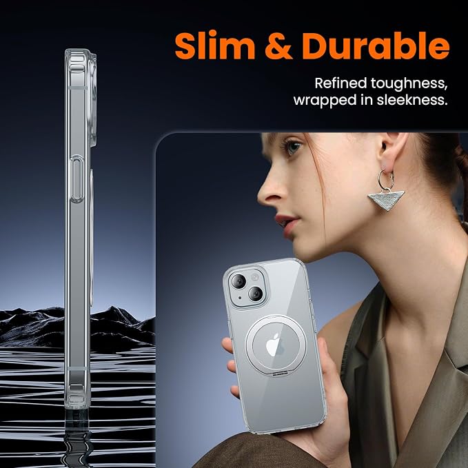 toushion 3 in 1 for iPhone 15 Case Stand |Build in Kickstand, Screen Protector - Image 6