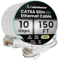 CableGeeker CAT6A Slim Ethernet Cable 150FT, 10Gbps 550MHz High Speed Network by CableGeeker