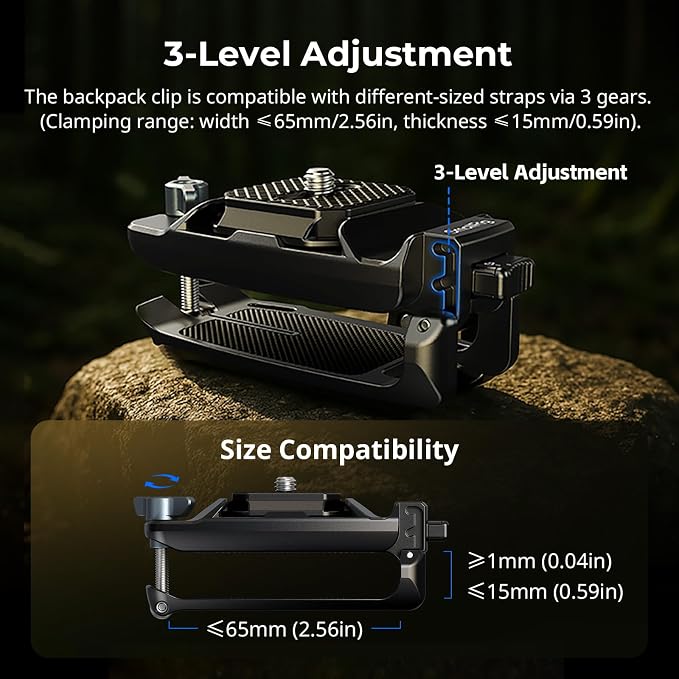 SMALLRIG Universal Three-in-One Camera Clip Kit, Quick Release System, Backpack - Image 4