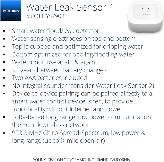 YoLink SpeakerHub & Three Water Leak Sensors Starter Kit – Plays Tones/Sounds - Image 2