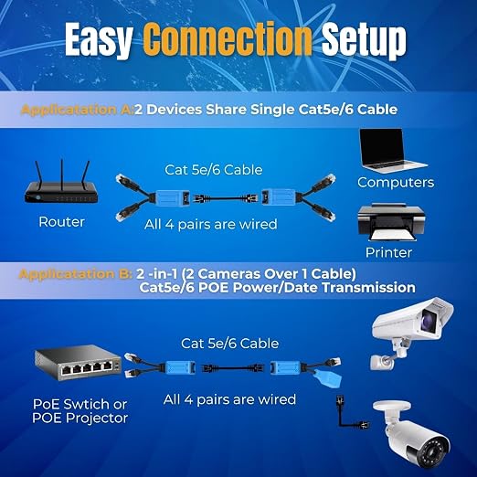 TNP RJ45 Ethernet Cable Combiner/Splitter Kit, 2 Male to 1 Female & 1 Male 1 - Image 8