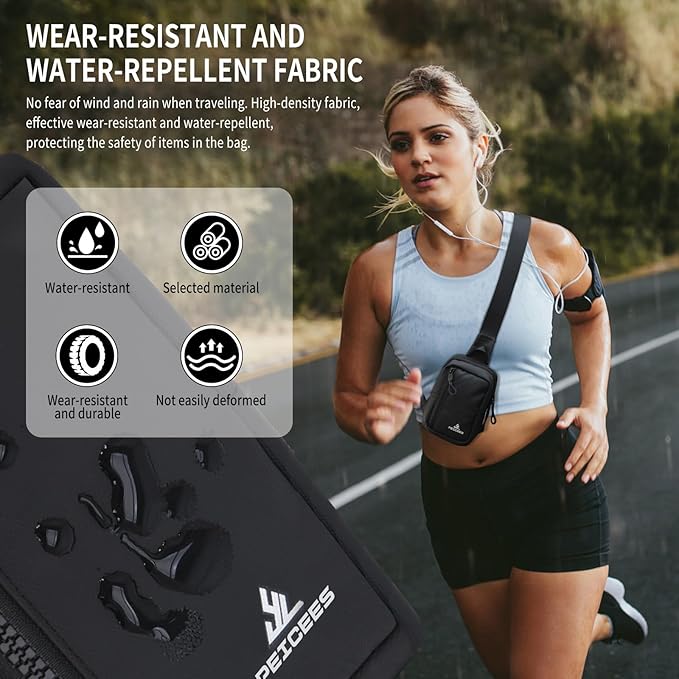Peicees Small Crossbody Bag for Men Women Mini Sling Bag Travel Running Phone - Image 2