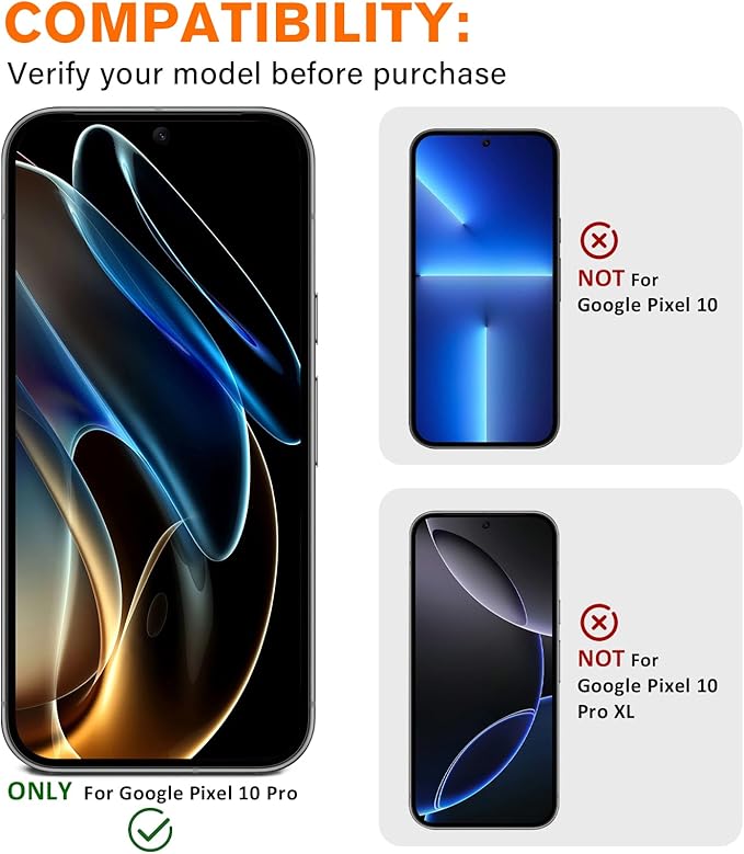 3 Pack for Google Pixel 10 Pro Camera Lens Protector, Tempered Glass 9 Hardness - Image 2