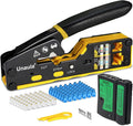 RJ45 Crimp Tool Kit, Ethernet Pass Through Crimper, Network Tool Kit, Cat5 by Unaula