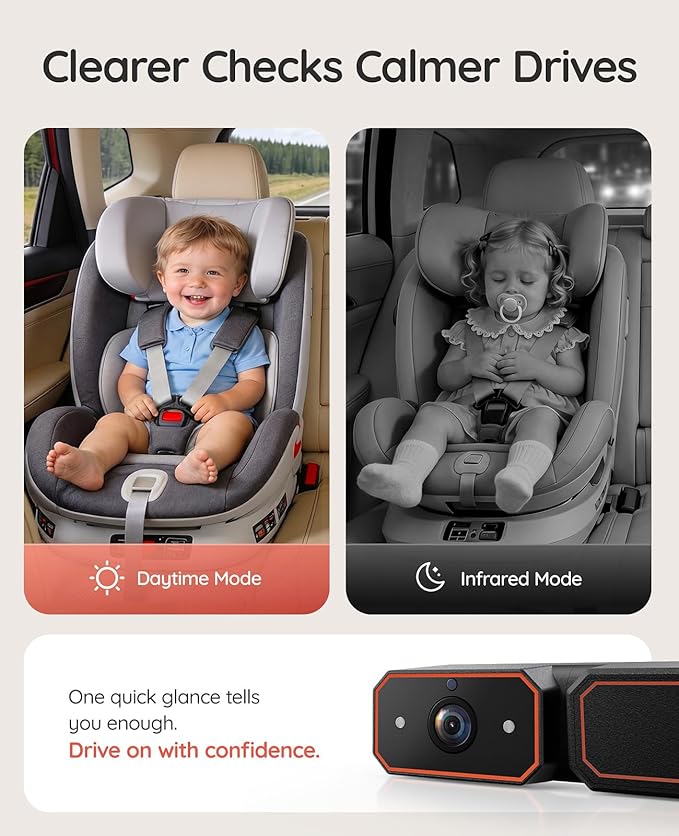 Babyvue Wireless Baby Car Camera, 5.2" Display, 1080P HD IR Night Vision - Image 4