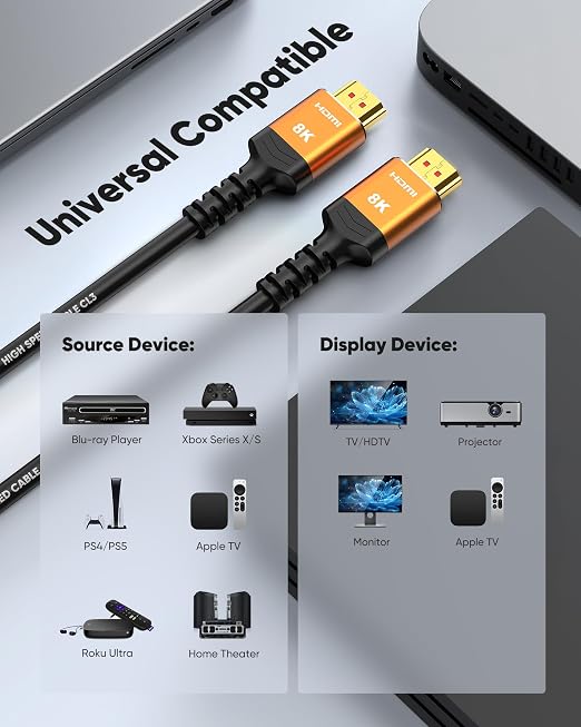 Highwings HDMI Cables 30FT Long, 8K Ultra High Speed HDMI 2.1 Cable 8K@60 - Image 6