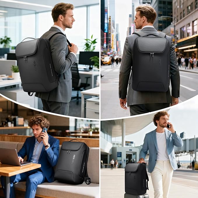 BANGE Men's Laptop Backpack for 17.3Inch Notebook, Waterproof Fashion Travel - Image 6