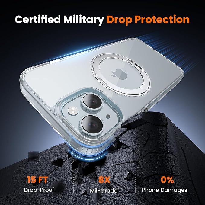 toushion 3 in 1 for iPhone 15 Plus Case Stand |Build in Kickstand, Screen - Image 3
