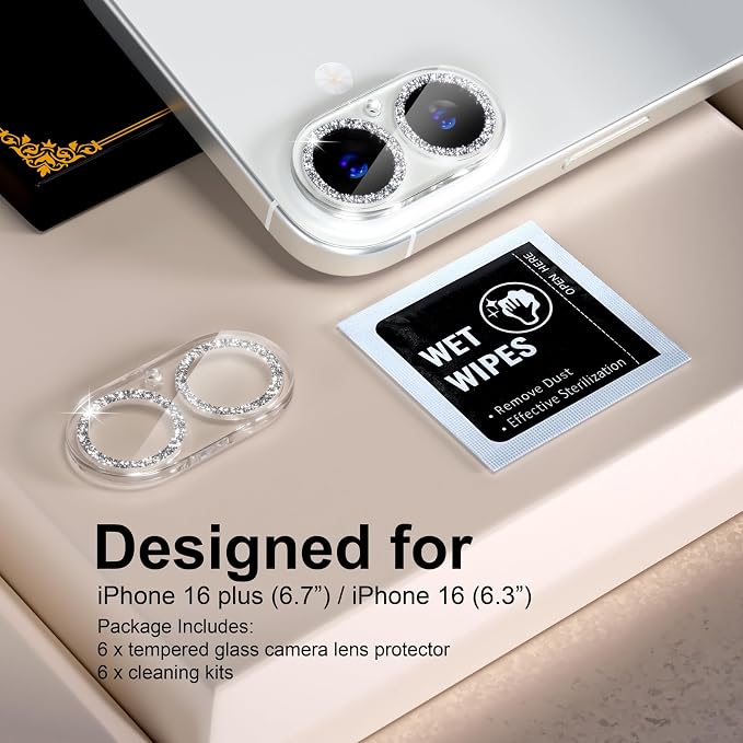 for 6 Pack iPhone 17 / iPhone 16 / iPhone 16 Plus Camera Lens Protector 9H - Image 2