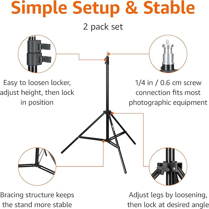 Amazon Basics Portable Aluminum Photography Light Stand Tripod - Image 2