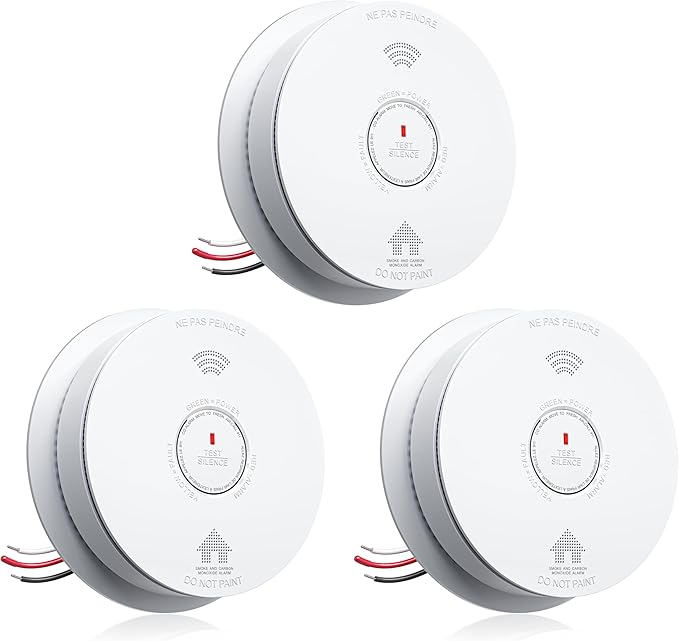 SITERWELL Hardwired Smoke Detector Carbon Monoxide Detector 10 Year Battery by SITERWELL