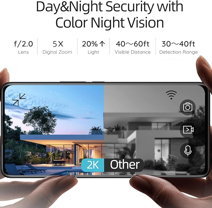 5G/2.4GHz WiFi Security Cameras Wireless Outdoor, 2K Battery Home Security - Image 4
