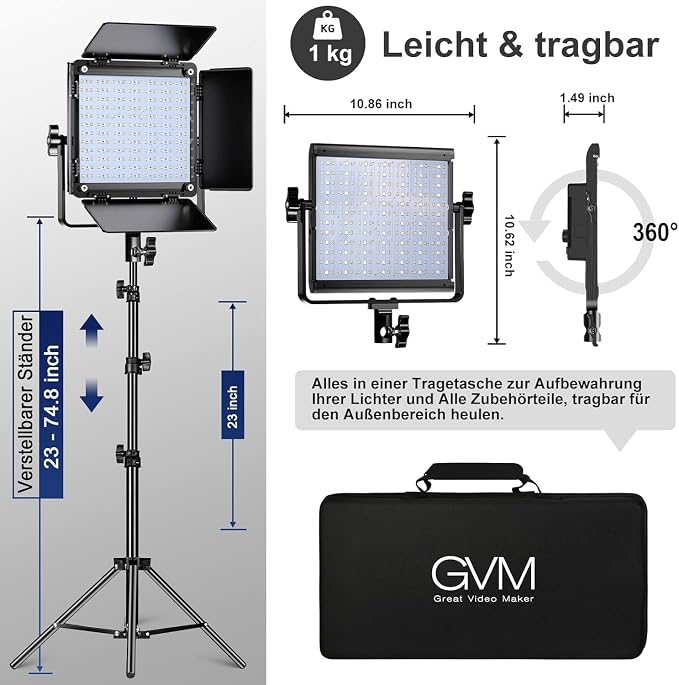 GVM 800D RGB LED Light Panel, 2 Packs Video Lighting Kit - Image 7