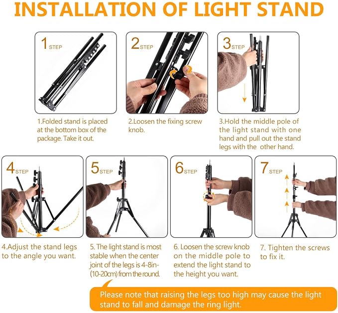 Ring Light 18 INCH Kit, 55W6700k Dimmable LED Light, Tripod Stand, Remote - Image 5