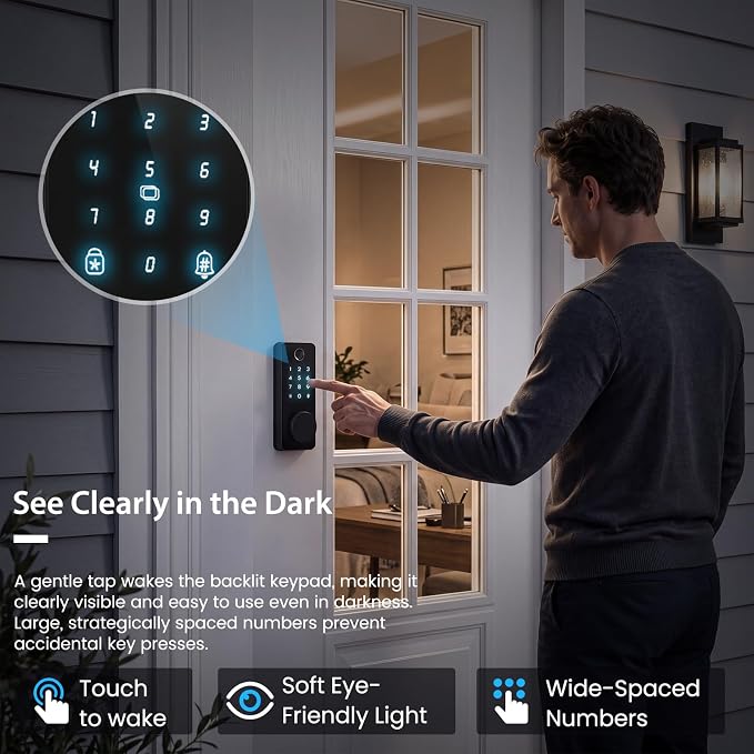 Fingerprint Door Lock, Biquole Keyless Entry Door Lock, Smart Lock | - Image 6