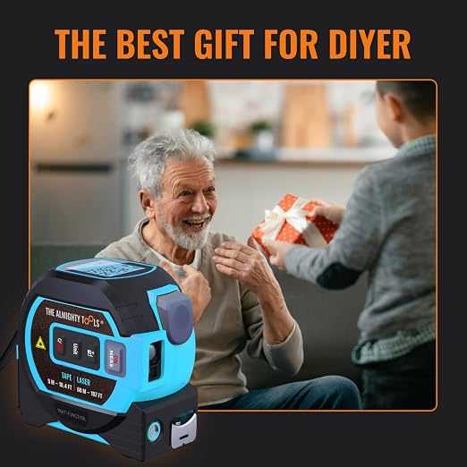 The Almighty Ruler Laser Tape Measure | Laser Distance Measurer, Heavy-Duty Tool - Image 6