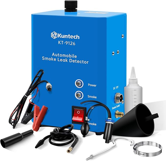 Kuntech Automotive Smoke Machine Built-in Air Pump, 12V DC Smoke Leak Detector by Kuntech