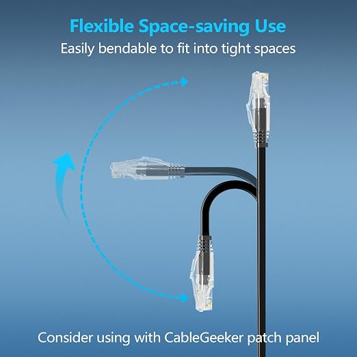 CableGeeker Patch Cables Cat6a 7ft Slim, Cat6 Ethernet Patch Cable 10G Support - Image 3