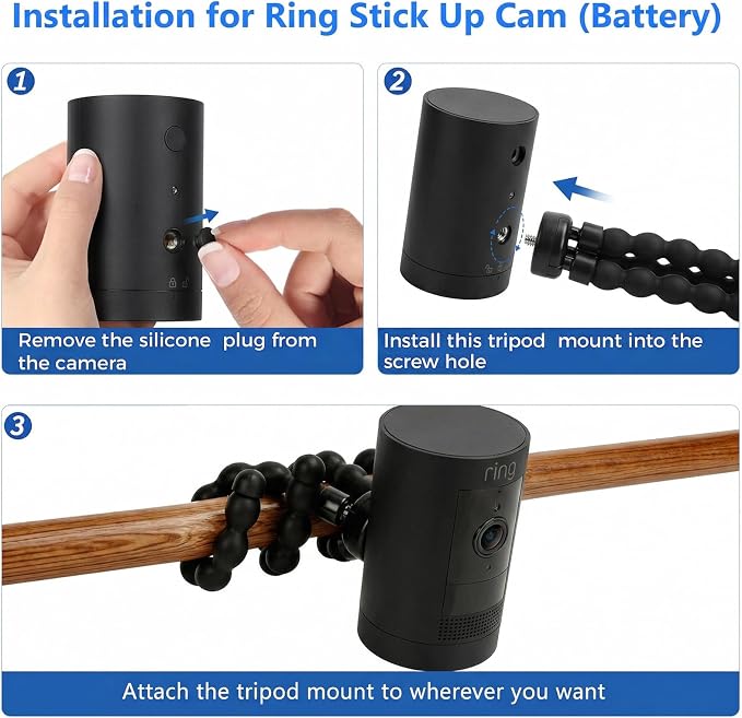 Flexible Camera Tripod Mount for Ring Spotlight Cam Plus/Pro, Ring Stick Up Cam - Image 3