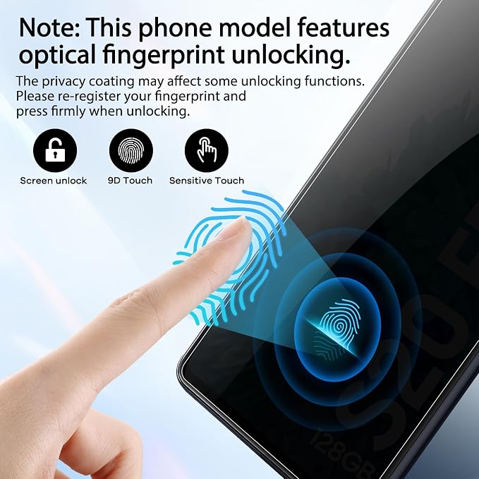 3+3 Pack for Samsung Galaxy S24 FE 5G Privacy Screen Protector & Phone Camera - Image 3