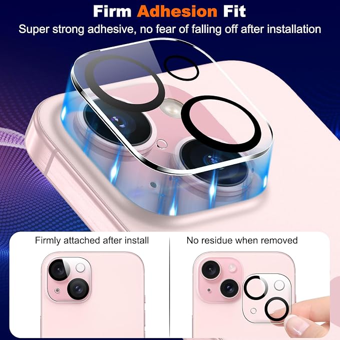 WHPXJY for Camera Lens Protector for iPhone 15/15 Plus Ultra HD Tempered Glass - Image 5