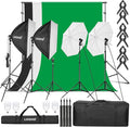 Photography Lighting kit with Backdrops, 8.5x10ft Backdrop Stands, UL Certified by LDGHO