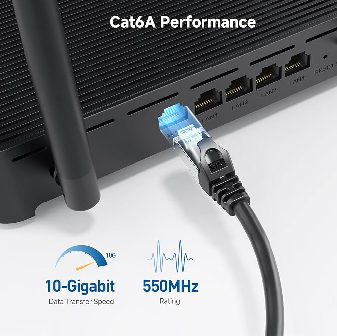 Cable Matters 10Gbps 5-Pack Snagless Shielded Cat 6A Ethernet Cable - 7ft - Image 3